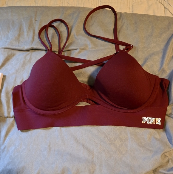 PINK push Up BONDED sports Bras Medium - Picture 2 of 9